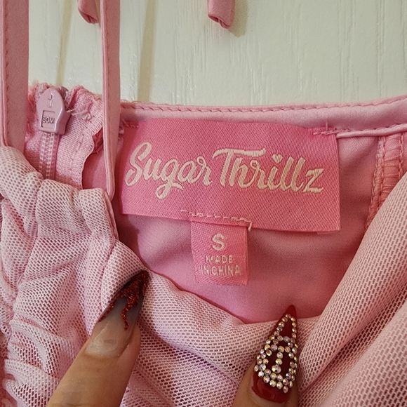 Dolls Kill Sugar Thrillz Pink Bodycon Dress - Picture 6 of 6